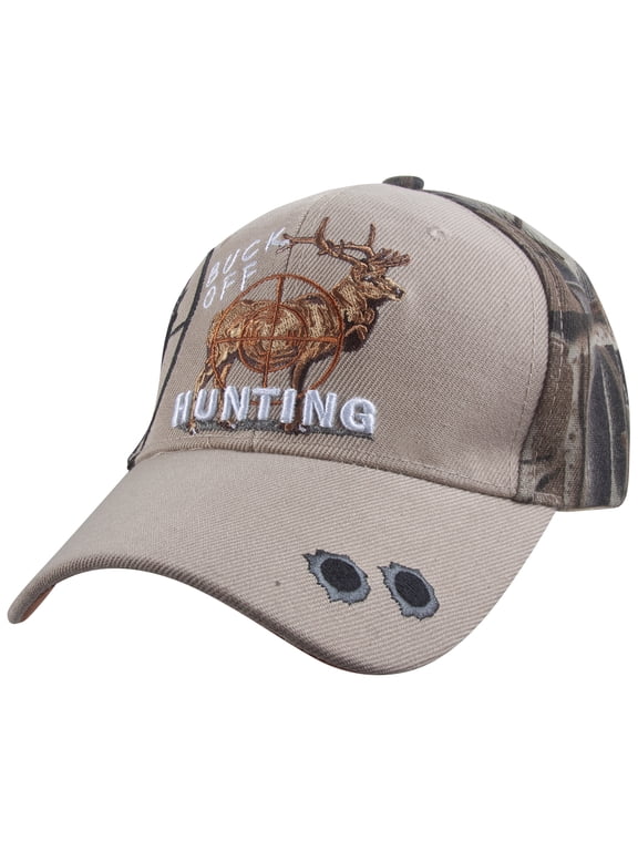 Top Headwear Outdoor Buck Off Hunting Baseball Cap - Khaki/Woodland Camo