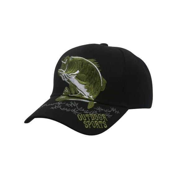 Top Headwear Outdoor Fisherman Baseball Cap - Black