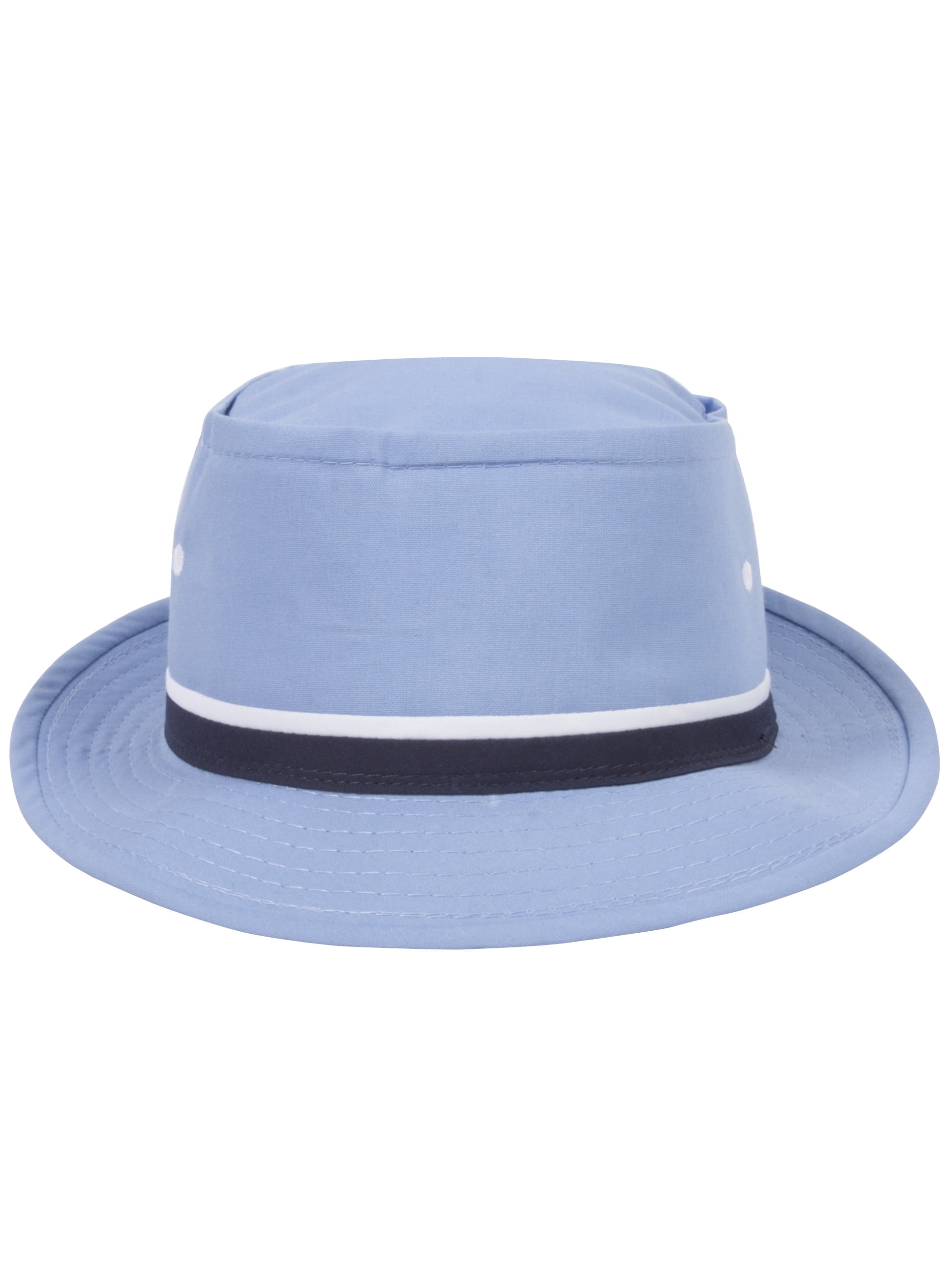 Top Headwear Packable Pork Pie Ribbon Bucket Hat - Light Blue