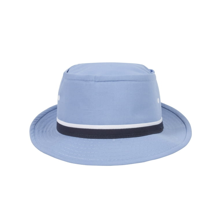 Top Headwear Packable Pork Pie Ribbon Bucket Hat - Light Blue