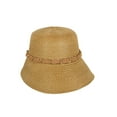 thumbnail image 1 of Top Headwear Paper Braid Gardening Hat w/ Sheer Bow Chain Link - Brown, 1 of 1
