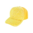 thumbnail image 1 of Top Headwear Pearl Rhinestone Bling Baseball Cap - Yellow, 1 of 1