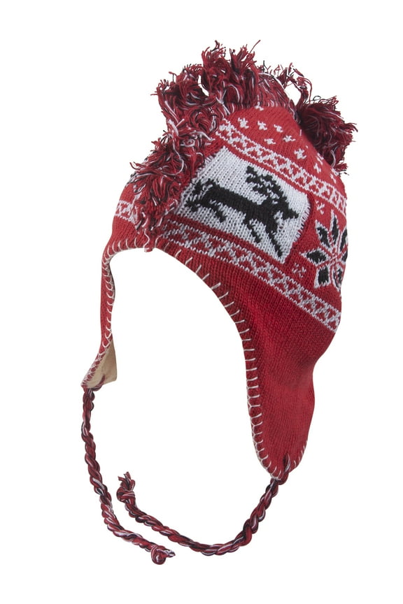 Top Headwear Peruvian Chullo Hat - Deer - Red