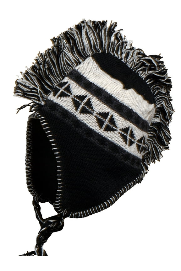 Top Headwear Peruvian Chullo Hat - Diamond - Black/White