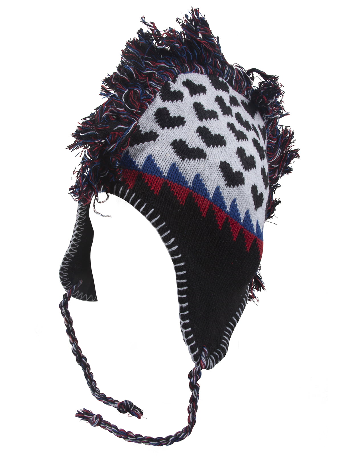 Peruvian - Hearts Headwear - Black/White Chullo Top Hat