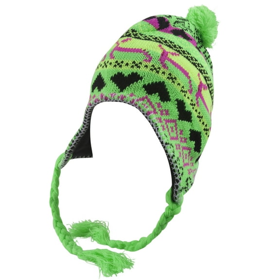 Top Headwear Peruvian Chullo Hat - Llama -Neon  Green
