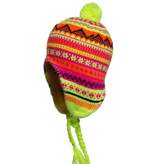 Top Headwear Peruvian Chullo Hat - Mountain - Neon Yellow