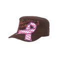 thumbnail image 1 of Top Headwear Pink Chevron Ribbon Distressed Cadet Cap - Brown, 1 of 3