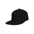 thumbnail image 1 of Top Headwear Plain Flat Bill Fitted Hat, Black 7 1/4, 1 of 4