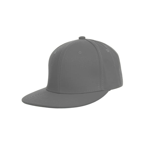 Top Headwear Plain Flat Bill Fitted Hat, Lt Grey 7 1/2