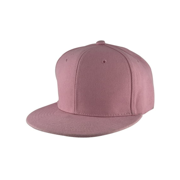 Top Headwear Plain Flat Bill Fitted Hat, Lt Pink 7 1/2