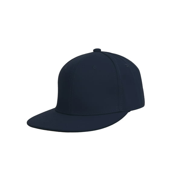 Top Headwear Plain Flat Bill Fitted Hat, Navy 7 1/8