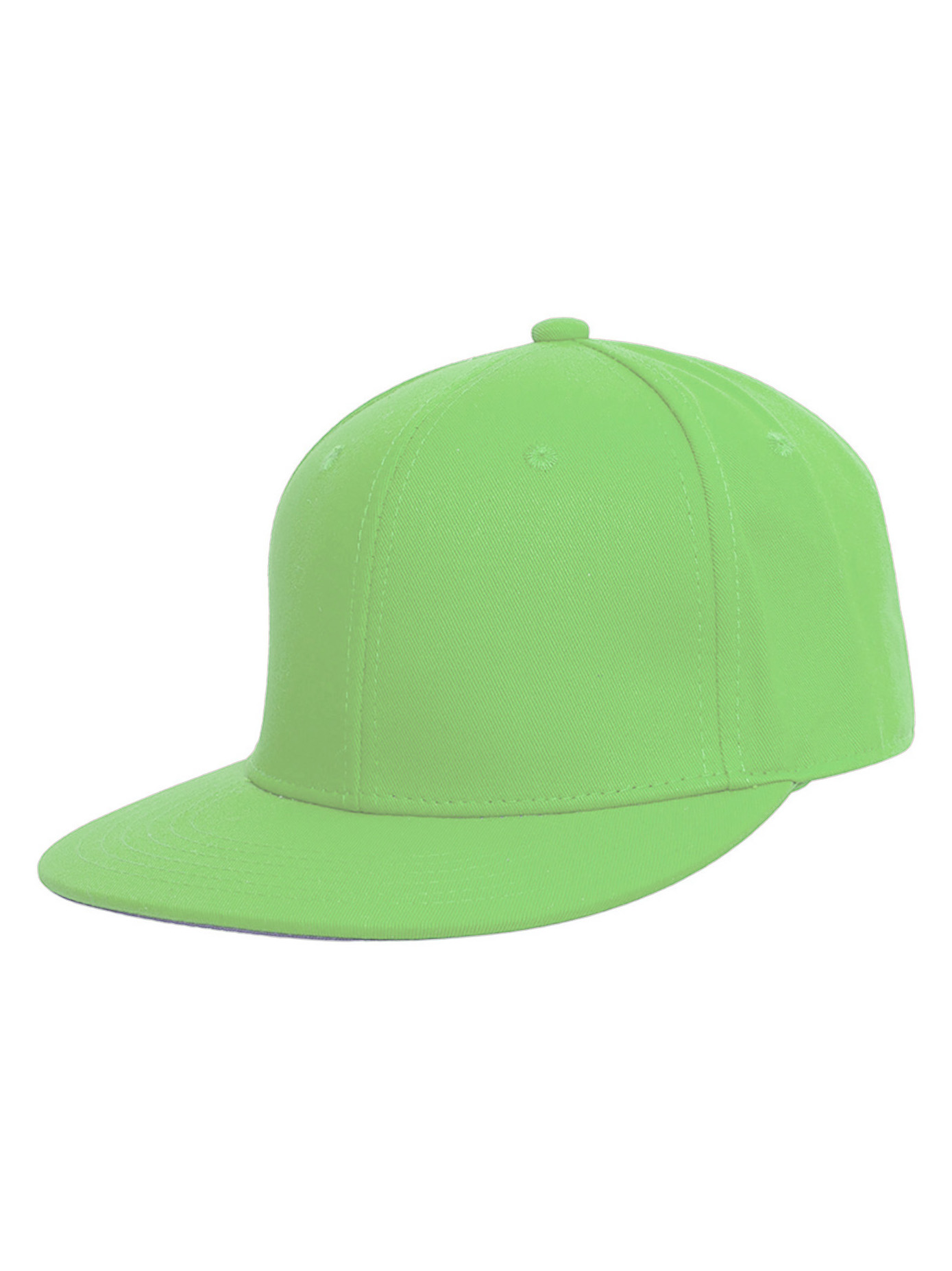 Top Headwear Plain Flat Bill Fitted Hat, Neon Green 7 3/8 - image 1 of 4