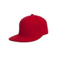 thumbnail image 1 of Top Headwear Plain Flat Bill Fitted Hat, Red 8, 1 of 4