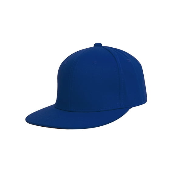 Top Headwear Plain Flat Bill Fitted Hat, Royal 7 7/8