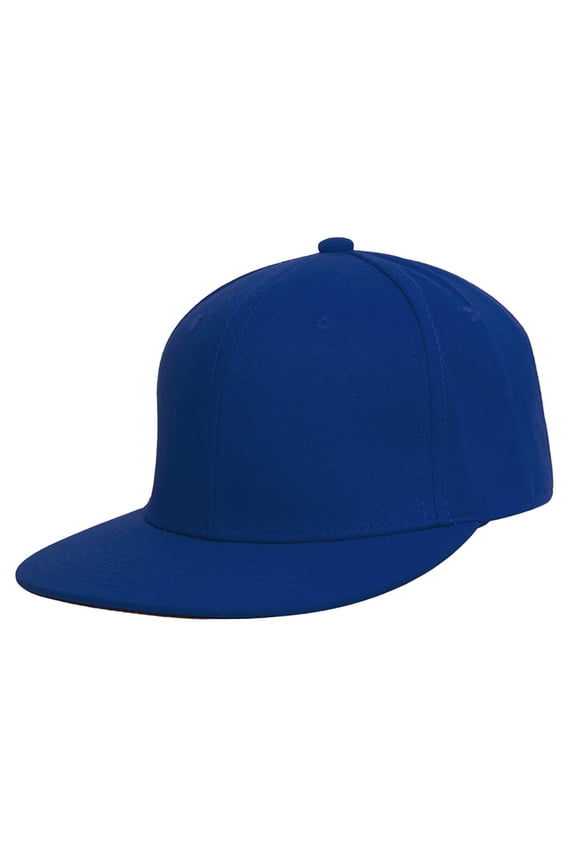 Top Headwear Plain Flat Bill Fitted Hat, Royal 8