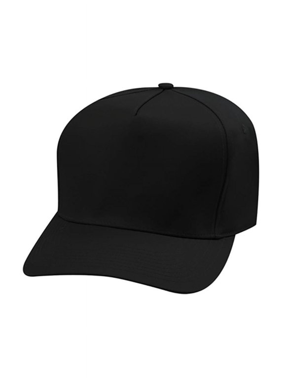 Top Headwear Poly Cotton Twill Snapback Cap - Black