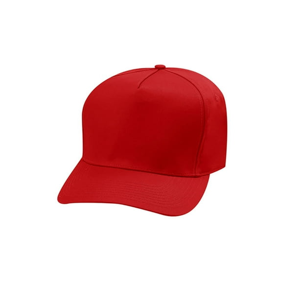 Top Headwear Poly Cotton Twill Snapback Cap - Red