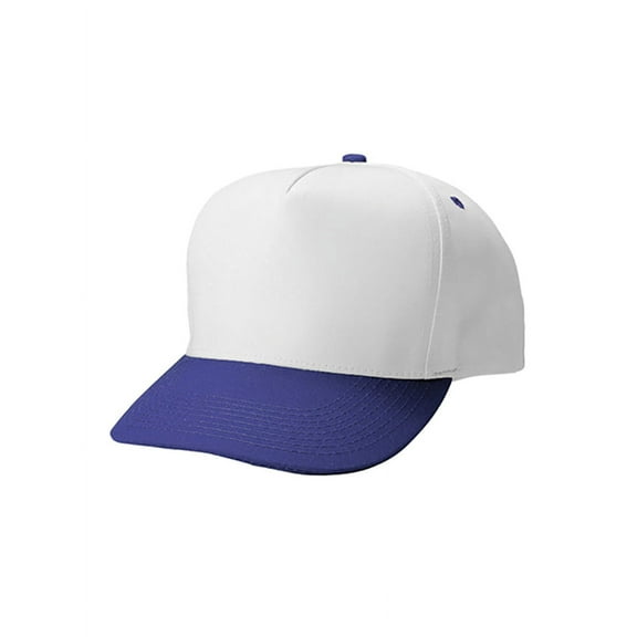 Top Headwear Poly Cotton Twill Snapback Cap - White/Royal