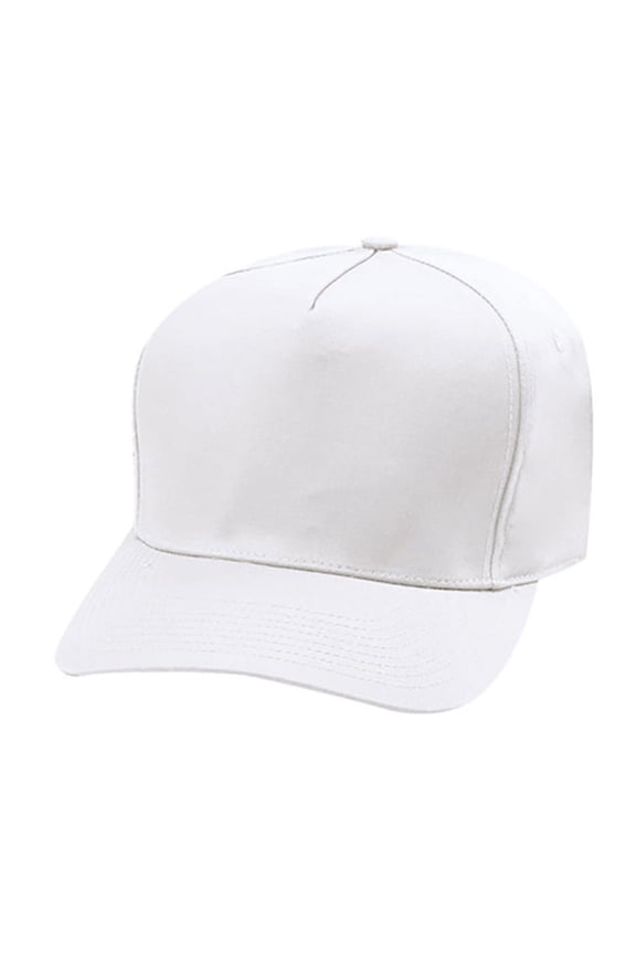 Top Headwear Poly Cotton Twill Snapback Cap - White