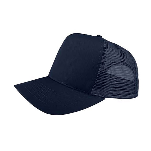 Top Headwear Poly Cotton Twill Trucker Cap - Navy