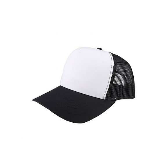 Top Headwear Poly Cotton Twill Trucker Cap - White/Black