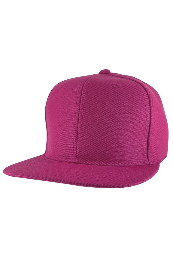 Top Headwear Polyester Flat Bill Snapback - Hot Pink