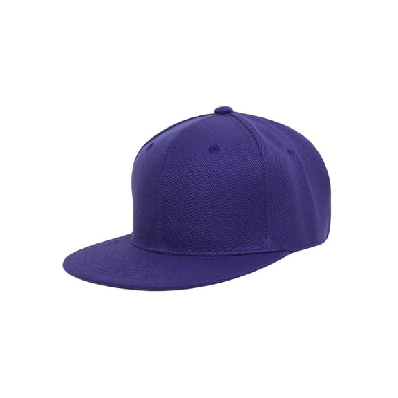 Top Headwear Polyester Flat Bill Snapback, Purple