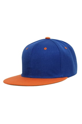 Top Headwear Polyester Two-Tone Flat Bill Snapback - Royal/Orange