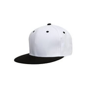 Top Headwear Polyester Two-Tone Flat Bill Snapback - White/Black