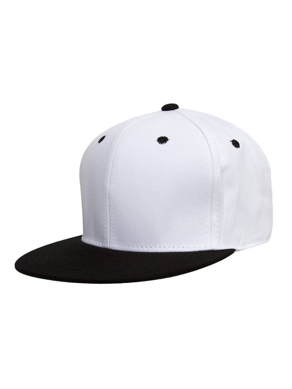 Top Headwear Polyester Two-Tone Flat Bill Snapback - White/Black