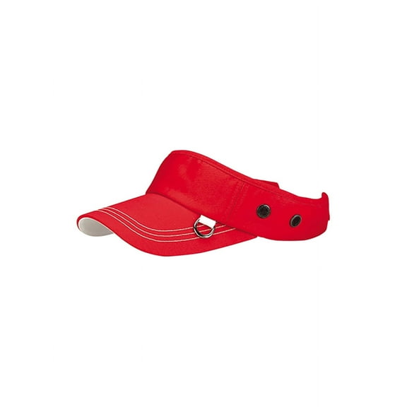 Top Headwear Pro Style Cotton Twill Visor - Red