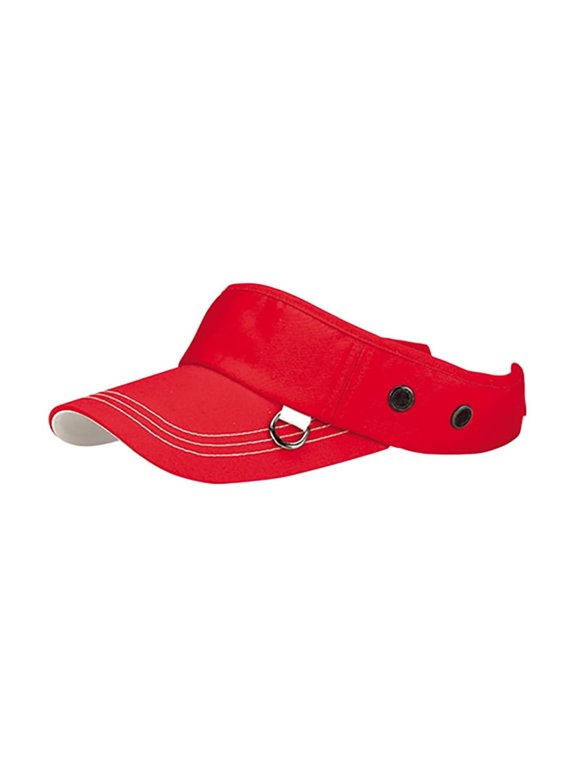 Top Headwear Pro Style Cotton Twill Visor - Red