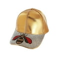 thumbnail image 1 of Top Headwear Queen Bee Rhinestone Hat - Womens Crystal Pattern Faux Leather Cap Gold, 1 of 4