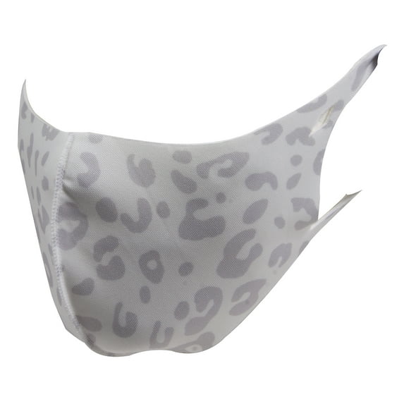 Top Headwear Reusable Fabric Fashion Face Dust Mask - White/Grey Leopard