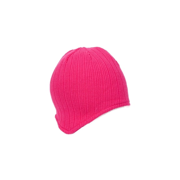 Top Headwear Rib Knit Ear Flap Beanie - Magenta