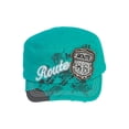 thumbnail image 1 of Top Headwear Route 66 Distressed Cadet Cap - Teal, 1 of 3