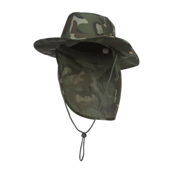 Top Headwear Safari Explorer Bucket Hat With Flap Neck Cover - Camoflauge, Large