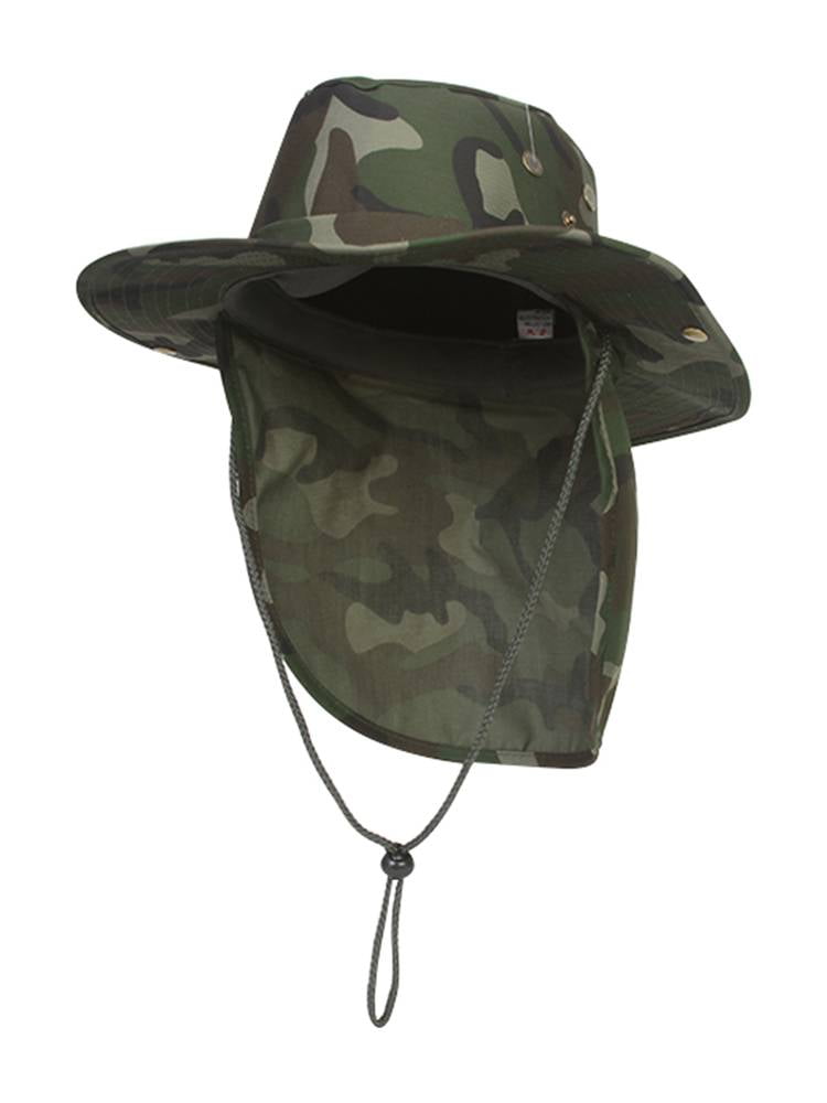 Top Headwear Safari Explorer Bucket Hat With Flap Neck Cover Camoflauge. XL