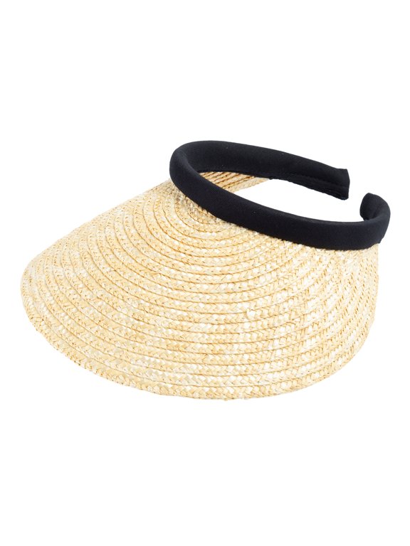 Top Headwear Sewn Braid Wheat Straw Clip-On Visor