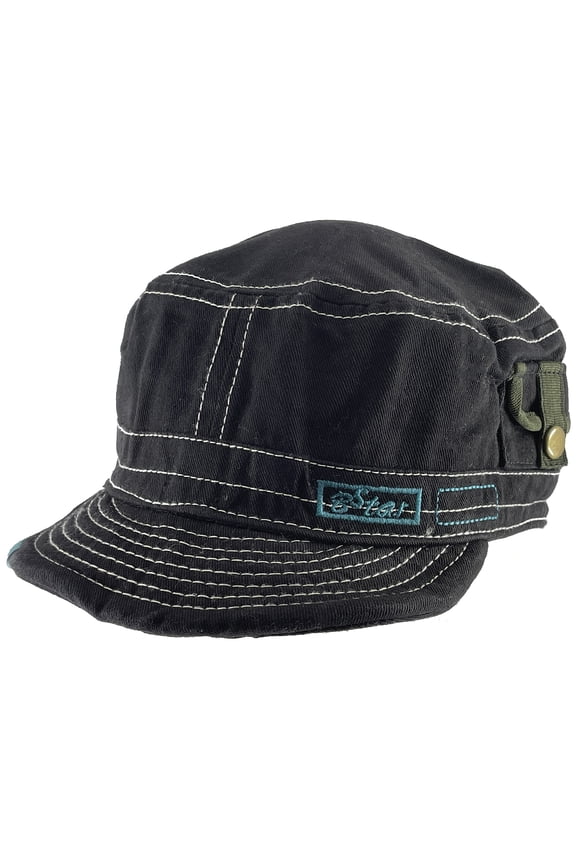 Top Headwear Side Pocket Cadet Cap - Black