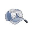 thumbnail image 1 of Top Headwear Silver Butterfly Denim Baseball Cap, 1 of 5
