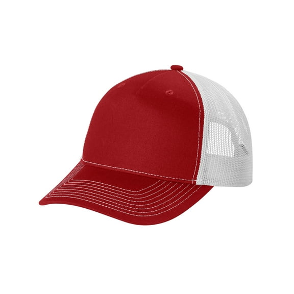 Top Headwear Snapback Five-Panel Trucker Cap - Flame Red/White