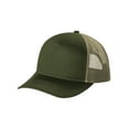 thumbnail image 1 of Top Headwear Snapback Five-Panel Trucker Cap - Olive Drab Green/Tan, 1 of 3