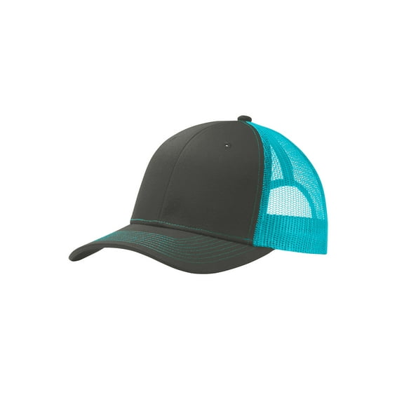 Top Headwear Snapback Trucker Cap - Grey Steel/Neon Blue