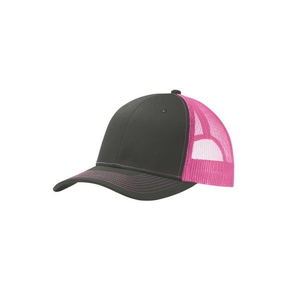 Top Headwear Snapback Trucker Cap - Steel Grey/Neon Pink