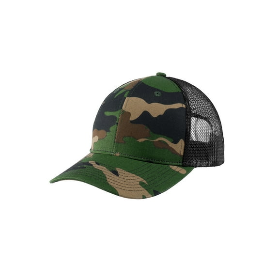 Top Headwear Snapback Trucker Cap - Woodland Camo/Black