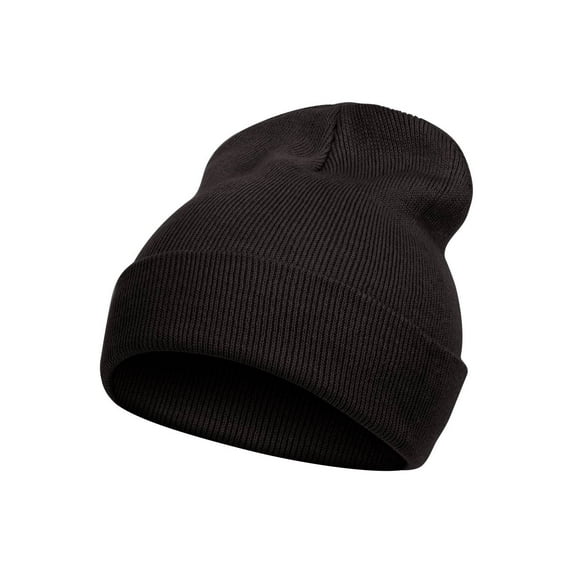 Top Headwear Solid Color Long Beanie, Black