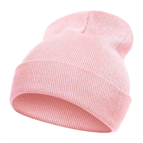 Top Headwear Solid Color Long Beanie, Light Pink