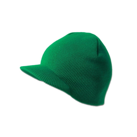 Top Headwear Solid Cuffless Beanie Visor - Kelly